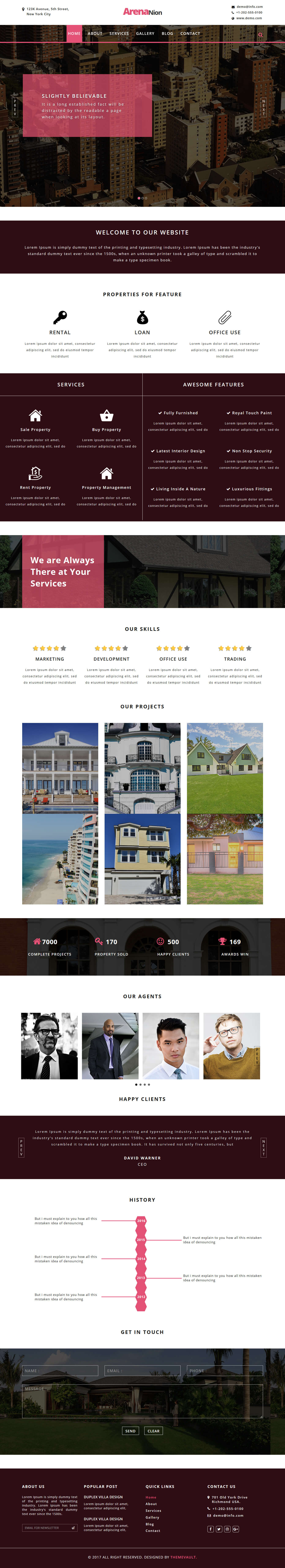 Arenanion – Responsive Property Website Template free Download