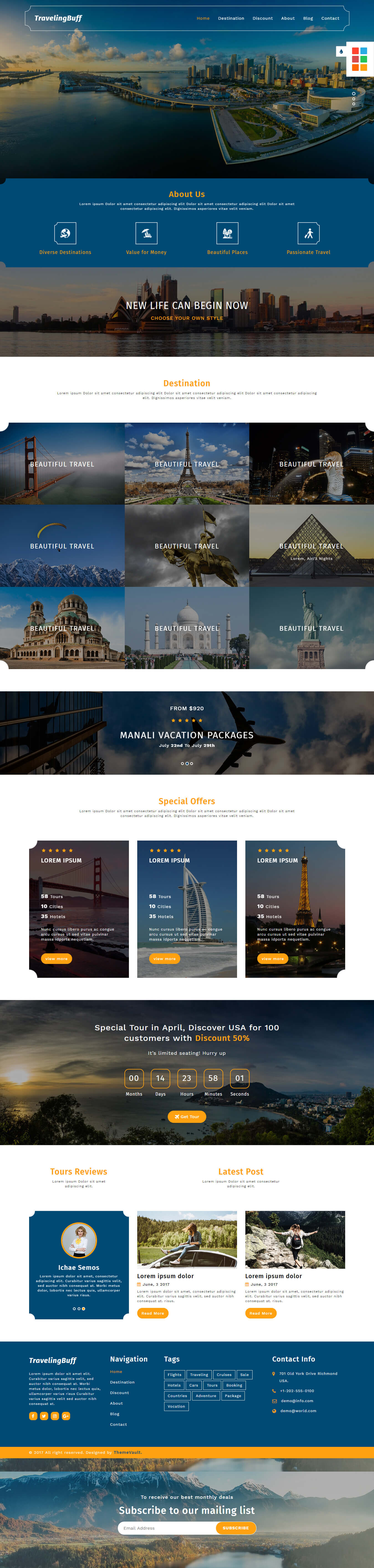 TravelingBuff - Premium HTML Travel Website Template