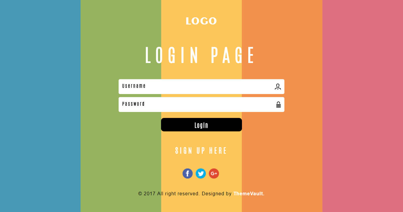 Awesome Colourful Login Form
