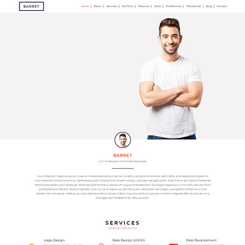 Barret – Portfolio Website Templates For Web Developer