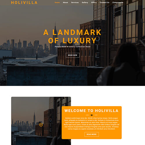 HoliVilla – Free Responsive Hotel Website Template Html5