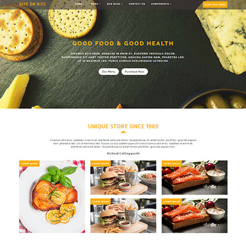 Bite on Bite – Free Restaurant HTML Website Template