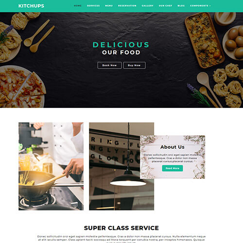 Kitchups –  Responsive Free Restaurant Website Templates HTML5