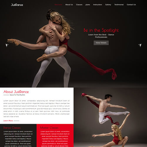 JustDance – HTML5 Dance Studio Website Template 