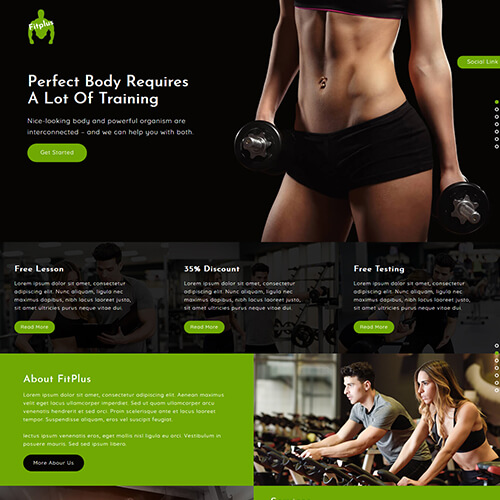 FitPlus – Free Gym Fitness Website Template Html5