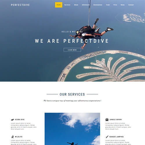 Perfectdive – Responsive Adventure Website Templates HTML5