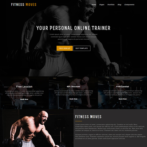Fitnessmoves – Resposnive HTML5 Fitness Website Design Template