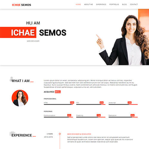 Ichae Semos – Responsive HTML5 Web Design Portfolio Template
