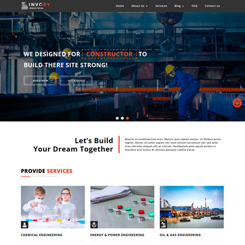 Invory – Responsive Construction Company Web Design Template
