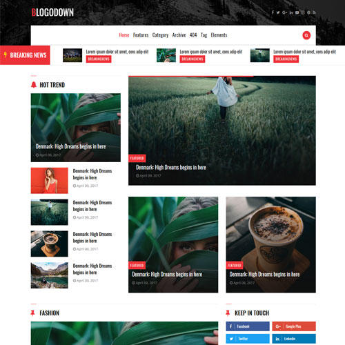 Blogodown – Mobile Friendly Bootstrap Blog Layout Template