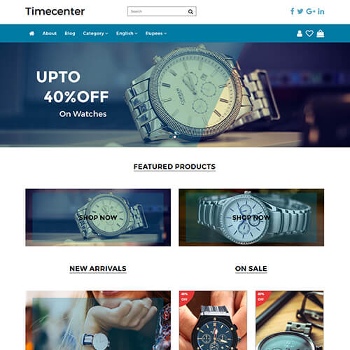 Timecenter – Responsive Watch Ecommerce Website Template