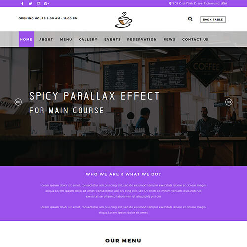 Kafe – Responsive Free HTML5 Coffee Shop Website Template