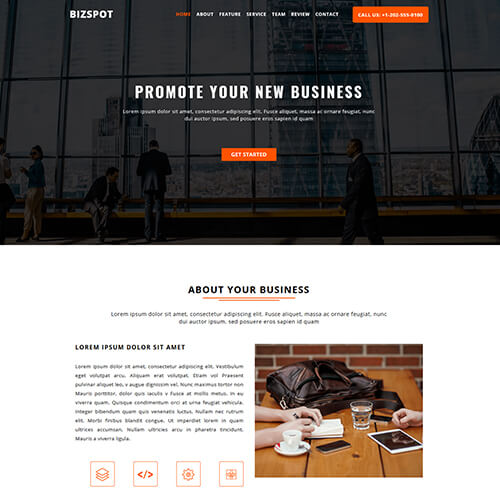 BizSpot- One Page Responsive HTML5 Website Template