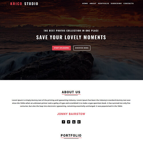 Krico- Free HTML Photo Gallery Website Template