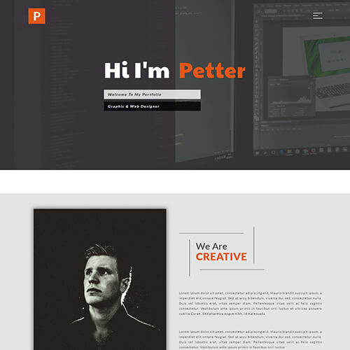 Petter – Responsive Graphic Design Portfolio Website Template