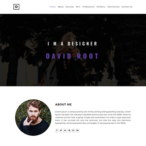 David-Root – Free Web Designer Portfolio Website Template