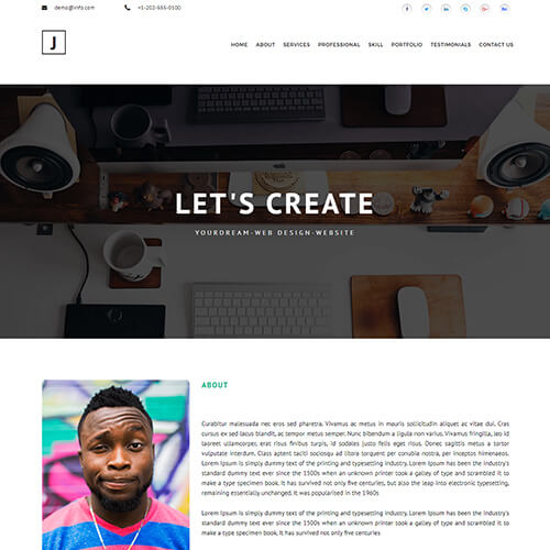 Justin-Kristiansen – web developer portfolio website template