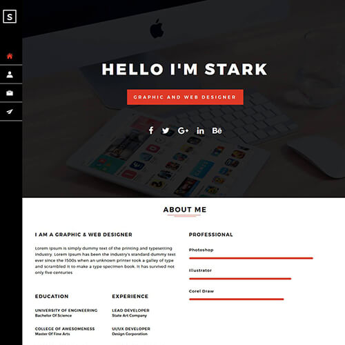 Stark-Semos – creative graphic design portfolio website template