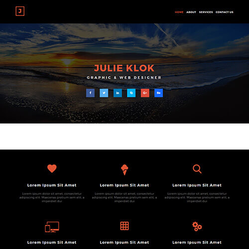 Julie-Klok – Free Graphic Design Portfolio Template Download
