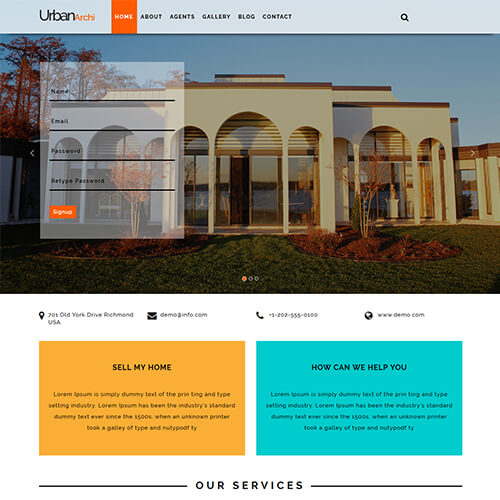 UrbanArchi – Responsive Real Estate Web Design Template | ThemeVault